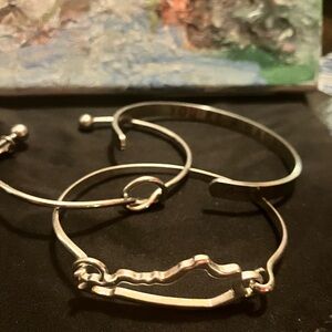 Elegant Silver Bangle Set